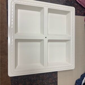 Nora Fleming White Divided decorative Tray